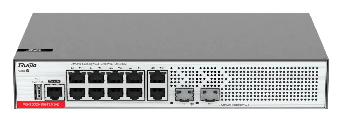Ruijie RG-S5000-10GT2MS-E 10 Port Gigabit 2×2.5G SFP L2+ Yönetilebilir Switch