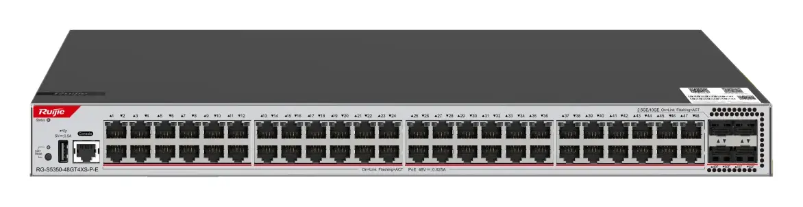 Ruijie RG-S5350-48GT4XS-P-E 48 Port Gigabit PoE+ 4×10G SFP+ L3 Yönetilebilir Switch