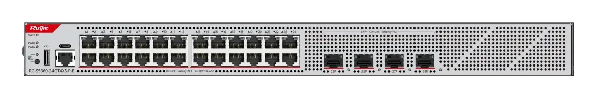 Ruijie RG-S5360-24GT4XS-P-E 24 Port Gigabit PoE+ 4×10G SFP+ L3 Yönetilebilir Switch — görsel 5