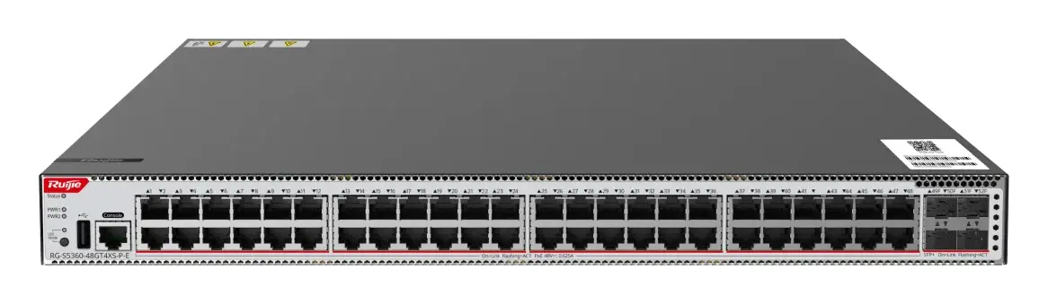 Ruijie RG-S5360-48GT4XS-P-E 48 Port Gigabit PoE+ 4×10G SFP+ L3 Yönetilebilir Switch