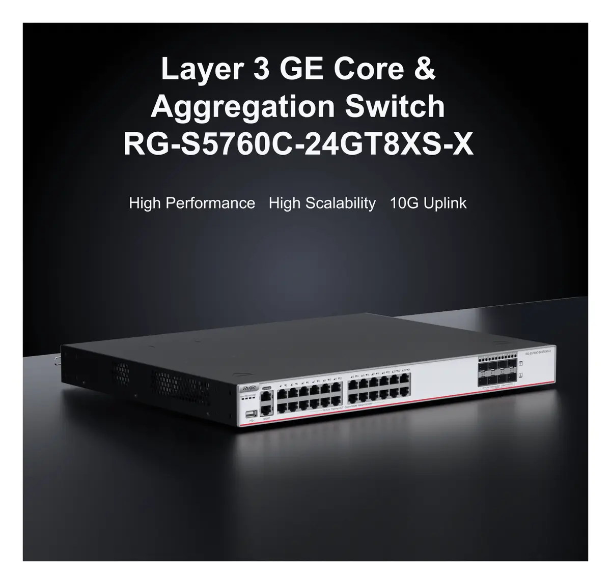 Ruijie RG-S5760C-24GT8XS-X 24 Port Gigabit 8×10G SFP+ L3 Yönetilebilir Switch — görsel 2