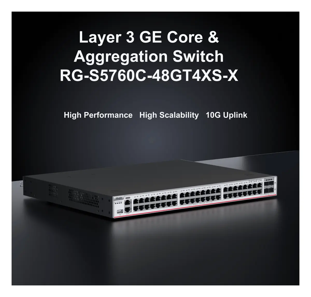 Ruijie RG-S5760C-48GT4XS-X 48 Port Gigabit 4×10G SFP+ L3 Yönetilebilir Switch — görsel 2