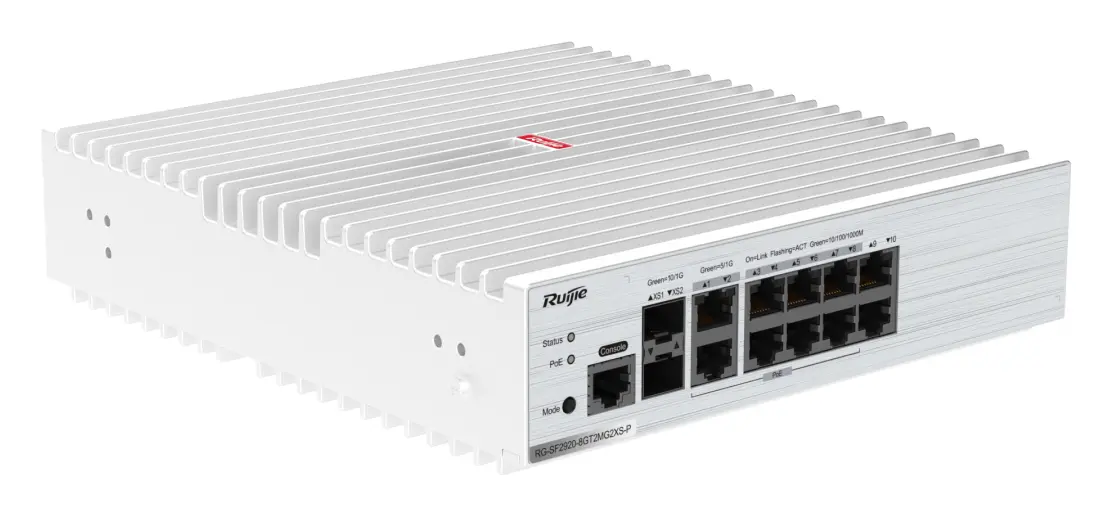 Ruijie RG-SF2920-8GT2MG2XS-P 8 Port Gigabit PoE+ 2×2.5G 2×10G SFP+ Yönetilebilir Switch — görsel 2