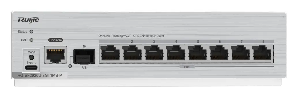 Ruijie RG-SF2920-8GT2MG2XS 8 Port Gigabit 2×2.5G 2×10G SFP+ Yönetilebilir Switch — görsel 5