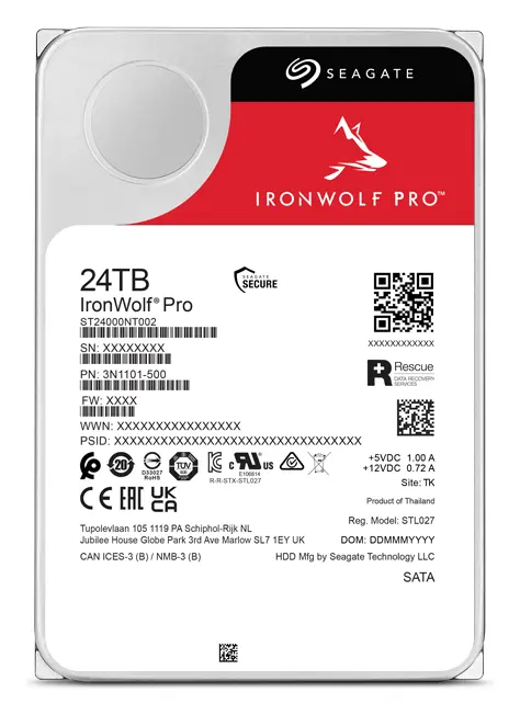 Seagate IronWolf Pro 24TB 3.5" SATA NAS Diski (ST24000NT002) — görsel 4