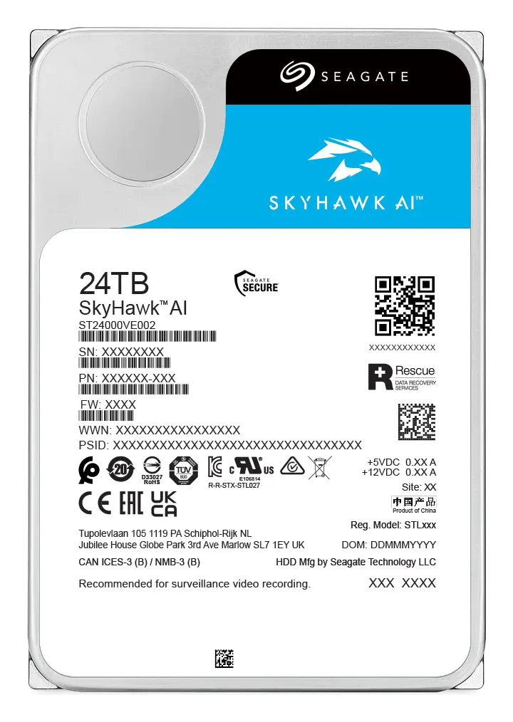 Seagate SkyHawk AI 24TB 3.5" SATA Gözetim Diski (ST24000VE002) — görsel 4
