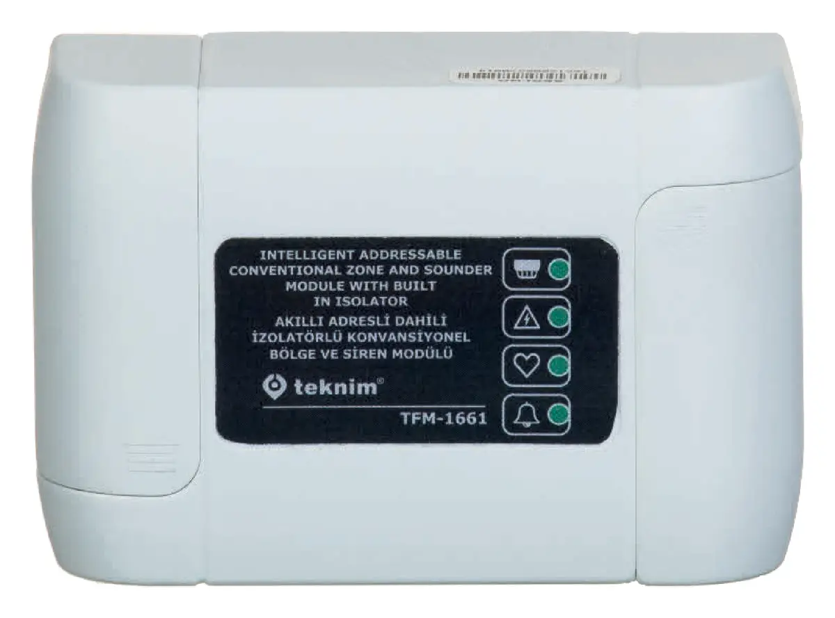 Teknim TFM-1661 Akıllı Adresli Dahili İzolatörlü Konvansiyonel Bölge ve Siren Modülü
