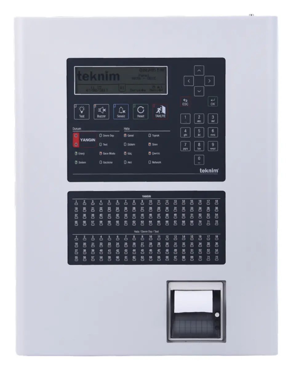 Teknim TFP-2131 1 Loop Termal Yazıcılı, Bölge Göstergeli, Akıllı Adresli Yangın Alarm Paneli