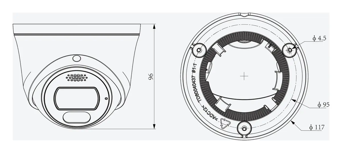 Tiandy TC-C38XQ Spec:I3W/E/Y/V4.2 8MP 2.8mm ColorMaker IP Turret Kamera — görsel 4