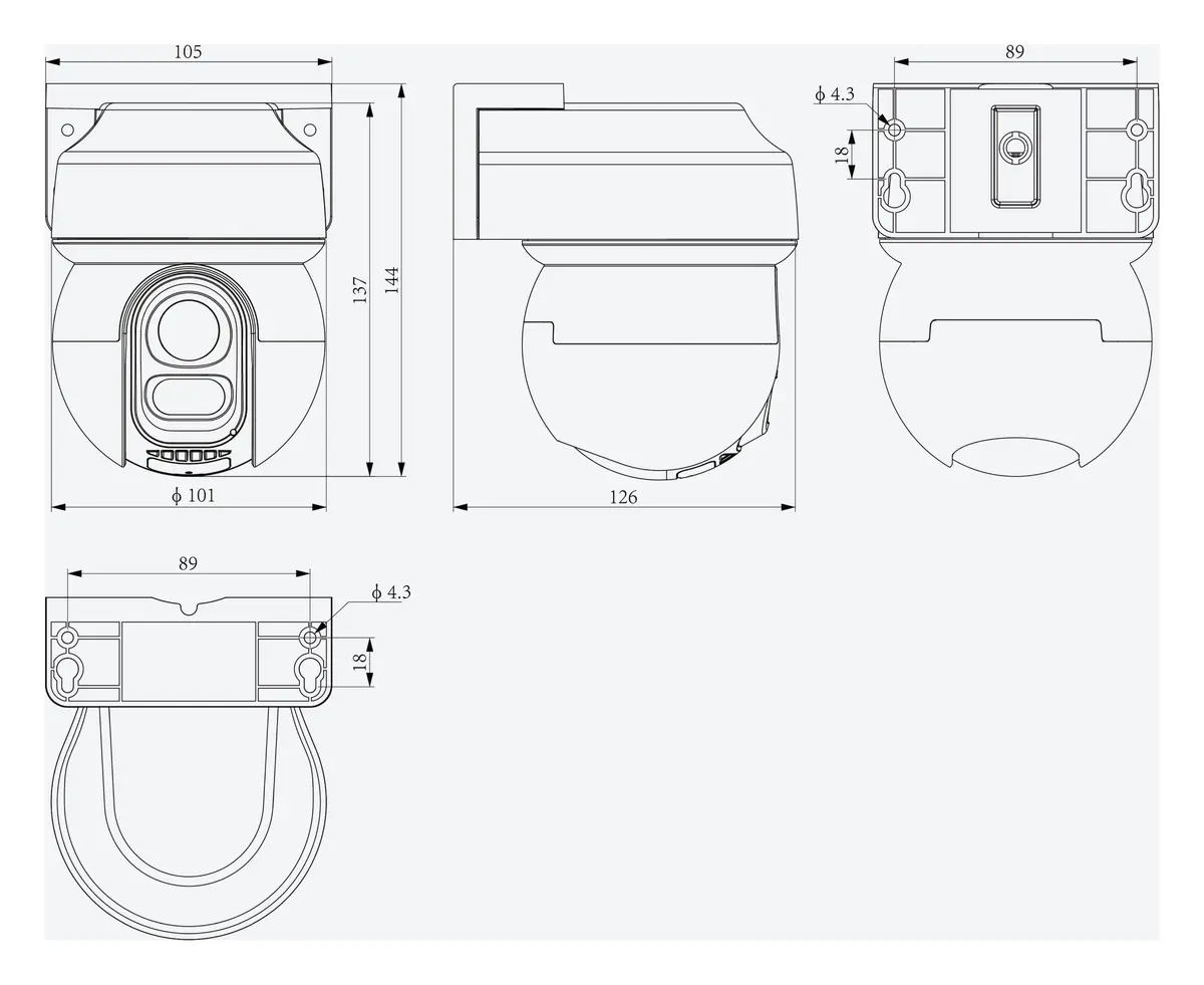 Tiandy TC-H353D 9DB-4 5MP 4mm Akıllı Çift Işık Wi-Fi PT Kamera — görsel 4