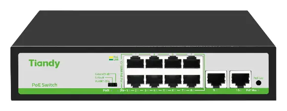 Tiandy TC-P3S010 Spec:H/0820/AT/90/V2.0 8 Port PoE Switch