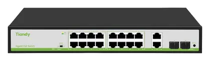 Tiandy TC-P3S020 Spec:G/1622/AT/180 16 Port Gigabit PoE Switch