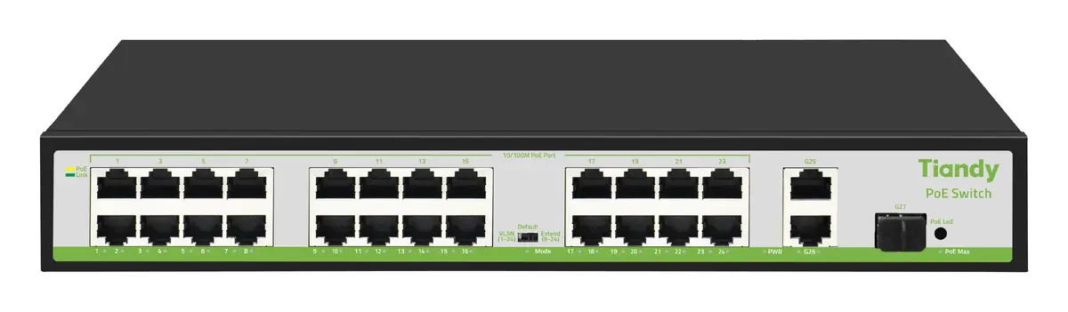 Tiandy TC-P3S027 Spec:H/2421/AT/260 24 Port PoE Switch