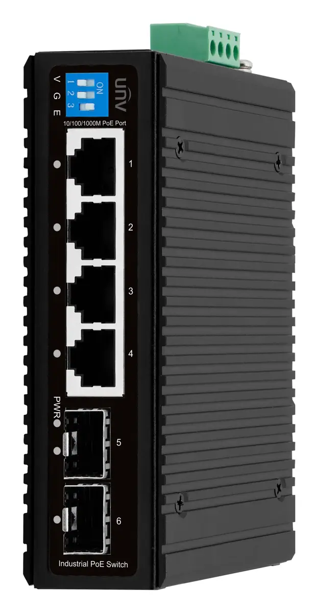 Uniview IS2000-4GT2GP-POE-IN@PWR75 Yönetilemez Endüstriyel PoE Switch