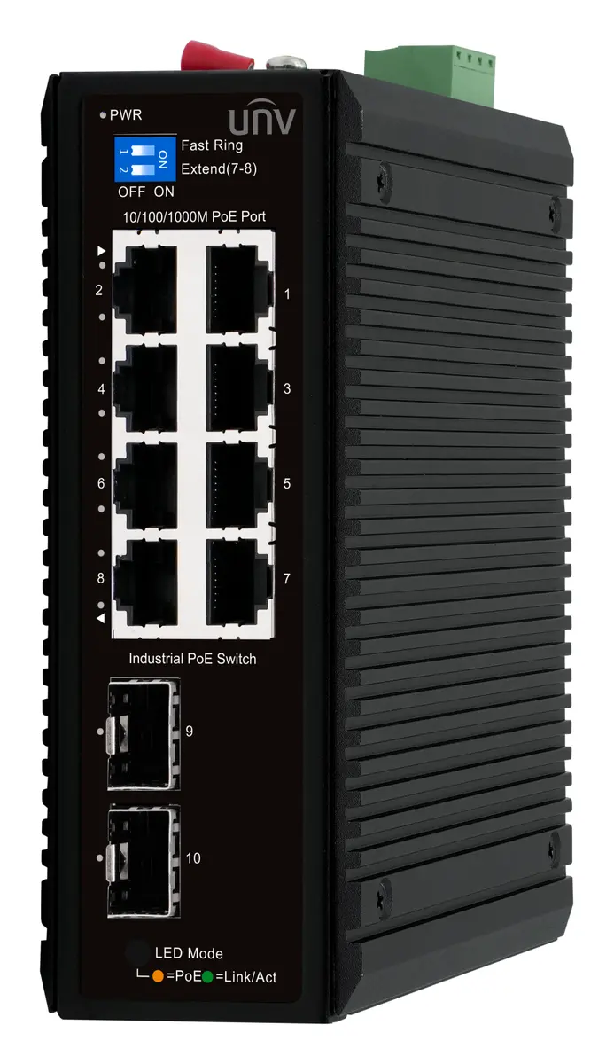 Uniview IS2000-8GT2GP-POE-IN@PWR120 Yönetilemez Endüstriyel PoE Switch
