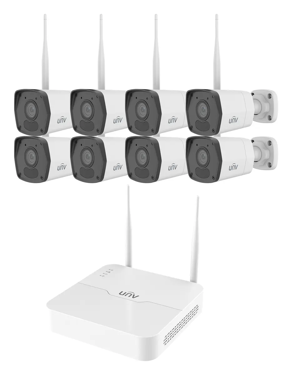 Uniview KIT/NVR301-08S4-LW/8*IPC2122LB-AF28WK-WF 2MP 8 Kanal Wi-Fi Mini NVR Kamera Seti