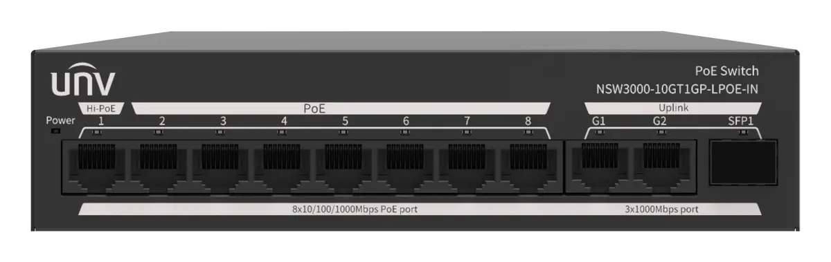 Uniview NSW3000-10GT1GP-LPOE-IN Gigabit Bulut Yönetimli PoE Switch — görsel 2