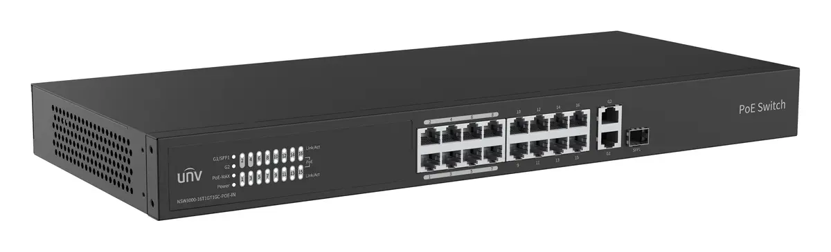 Uniview NSW3000-16T1GT1GC-POE-IN Bulut Yönetimli PoE Switch — görsel 3