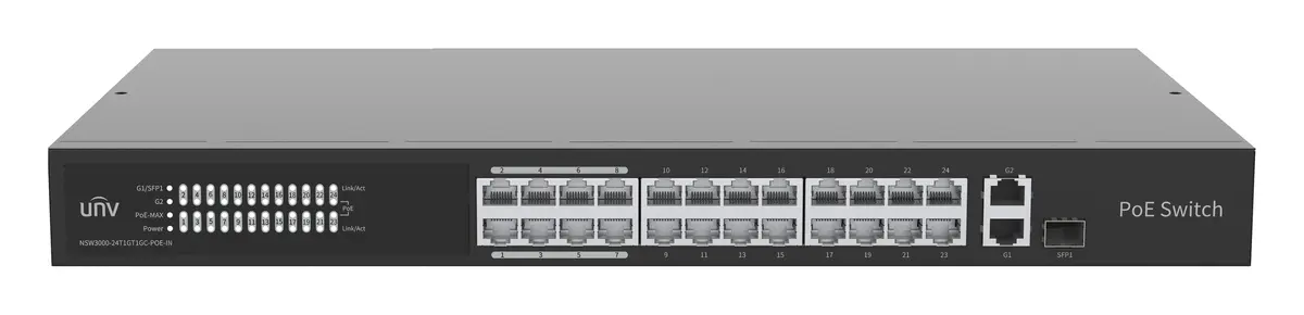 Uniview NSW3000-24T1GT1GC-POE-IN Bulut Yönetimli PoE Switch — görsel 2