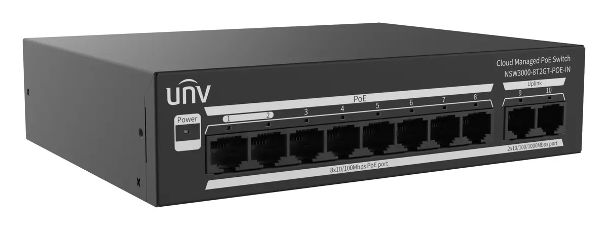 Uniview NSW3000-8T2GT-POE-IN Bulut Yönetimli PoE Switch — görsel 3
