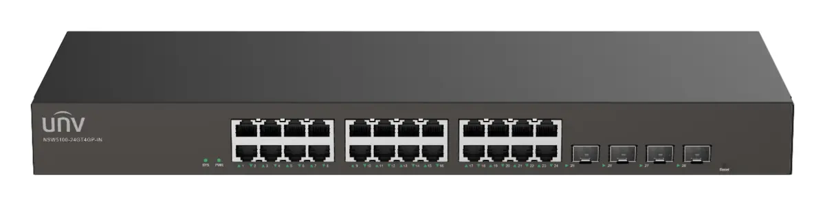 Uniview NSW5100-24GT4GP-IN 24 Port Gigabit Yönetilebilir Switch