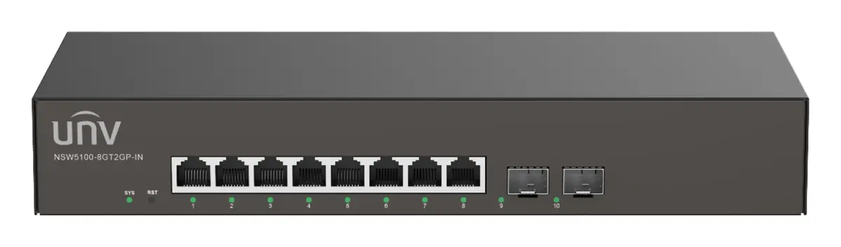 Uniview NSW5100-8GT2GP-IN 8 Port Gigabit Yönetilebilir Switch
