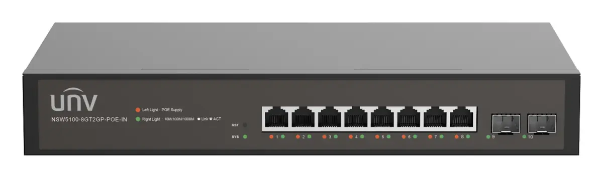 Uniview NSW5100-8GT2GP-POE-IN PoE Switch