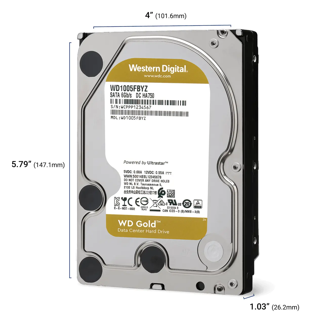 WD Gold 16TB 3.5" SATA Kurumsal Disk (WD161KRYZ) — görsel 2
