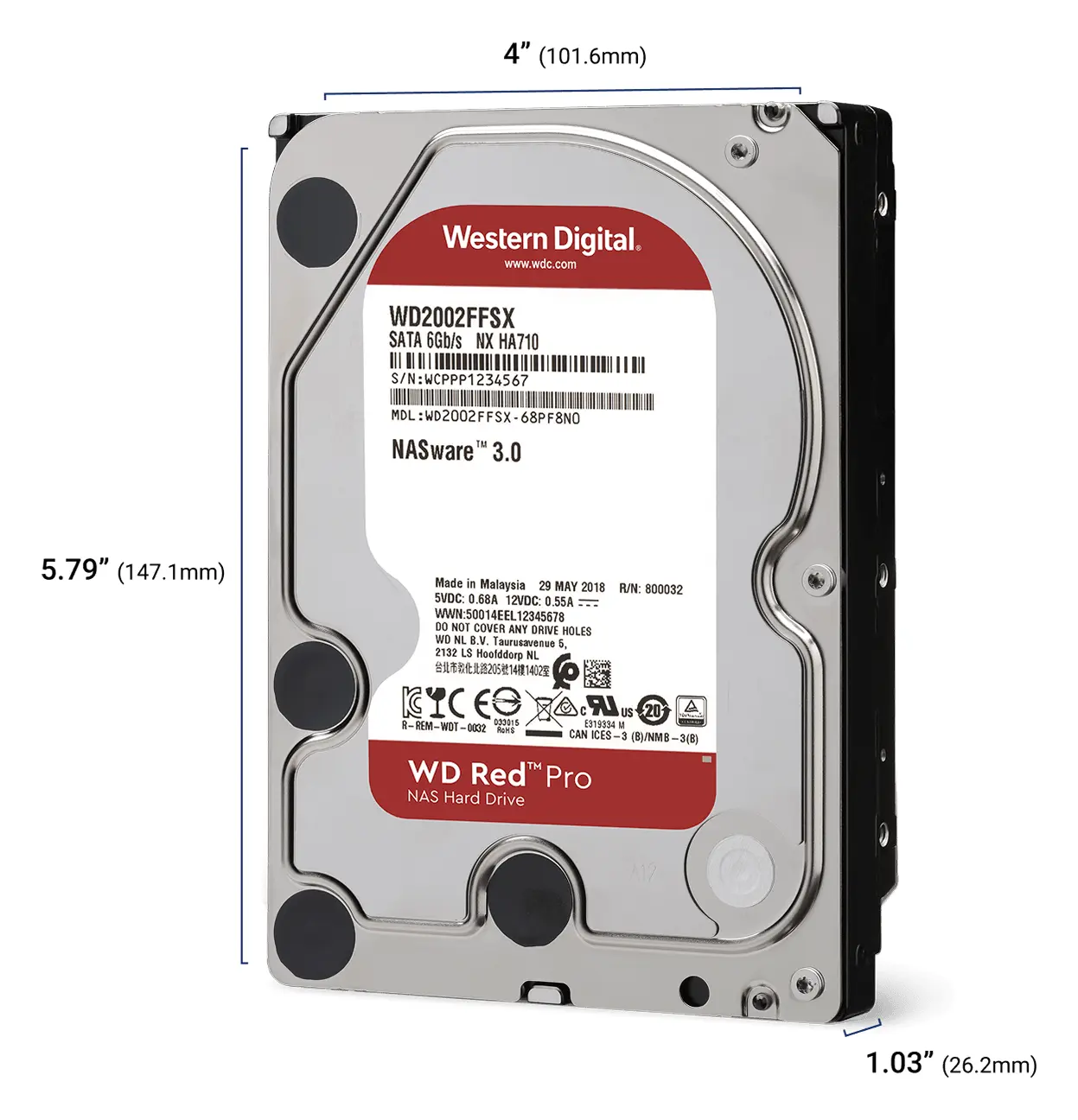 WD Red Pro 4TB 3.5" SATA NAS Diski (WD4006FFBX) — görsel 2