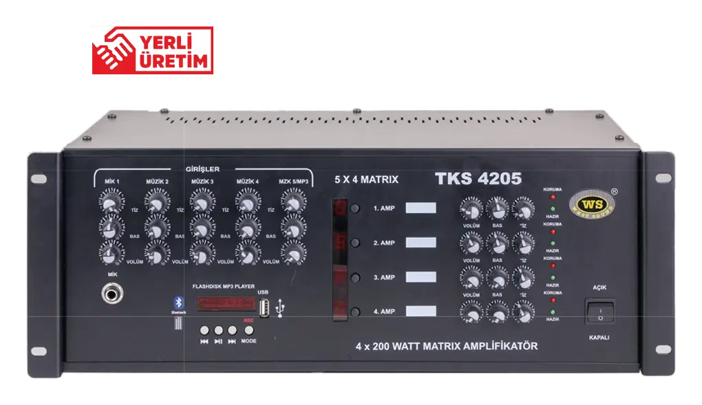 West Sound TKS 4205 A USB 4x200W Matriks Mikser Amfi