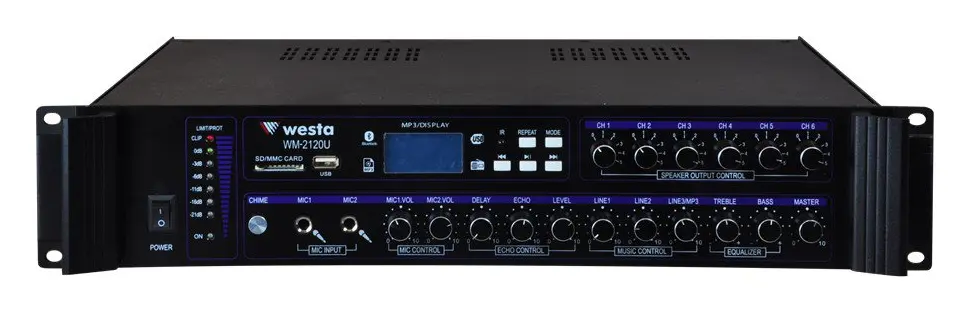 Westa WM-2120U 120W 100V 6 Bölgeli Mikser Amfi