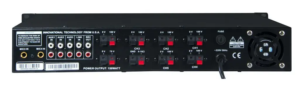 Westa WM-350UT 350W 100V 6 Bölgeli Mikser Amfi — görsel 3