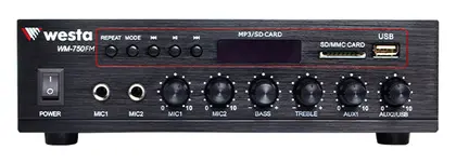Westa WM-750FM 80W 100V Mikser Amfi